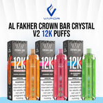12K Puffs Al-Fakher Crown Bar Crystal V2 Disposable Vape