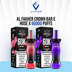 Al Fakher Crown Bar E Hose X 60000 Puffs Disposable in Dubai