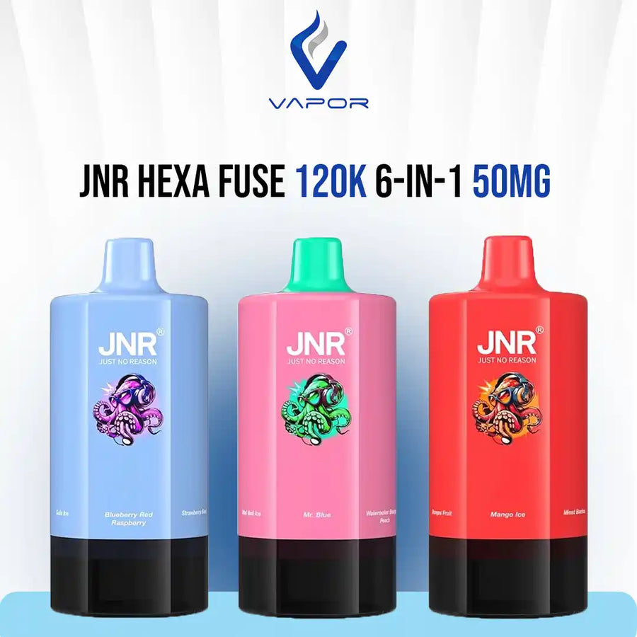 JNR Hexa Fuse 6-in-1 120K 50Mg Disposable Vape in UAE