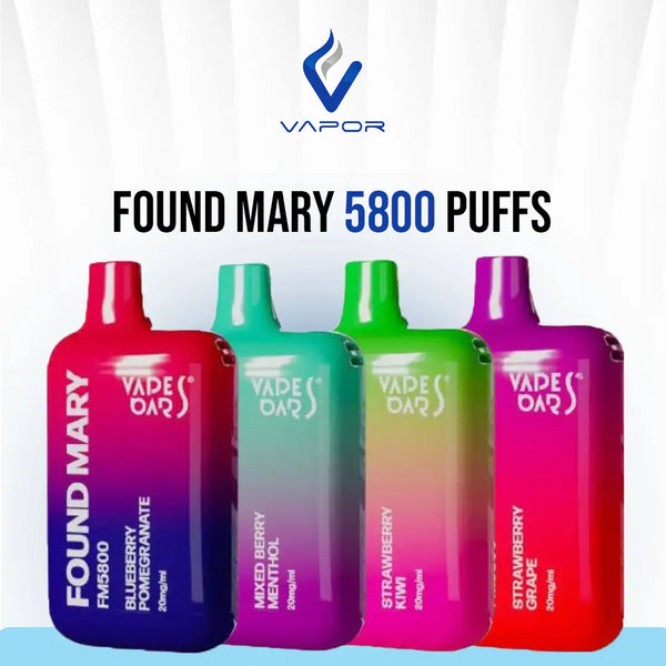 20mg Vapes Bars Found Mary 5800 Puffs Disposable Vape
