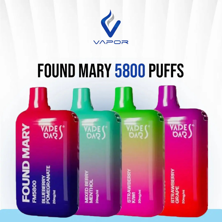 20mg Vapes Bars Found Mary 5800 Puffs Disposable Vape